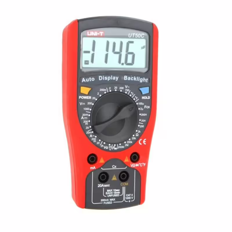 Мултицет с термосонда и зумер UT-50C VAC/VDC | AAC/ADC | OHM | F | &deg;C | Hz