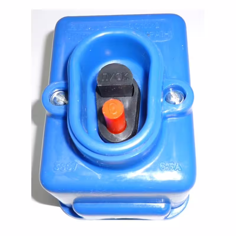 Пускател за ел двигател, ключ РИГА с 2 пуск-стоп бутона ПНВС10У2 380V 6,3A