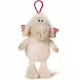Овцата Jolly с ластиче-Don t worry be happy- Бяла 15 см.
