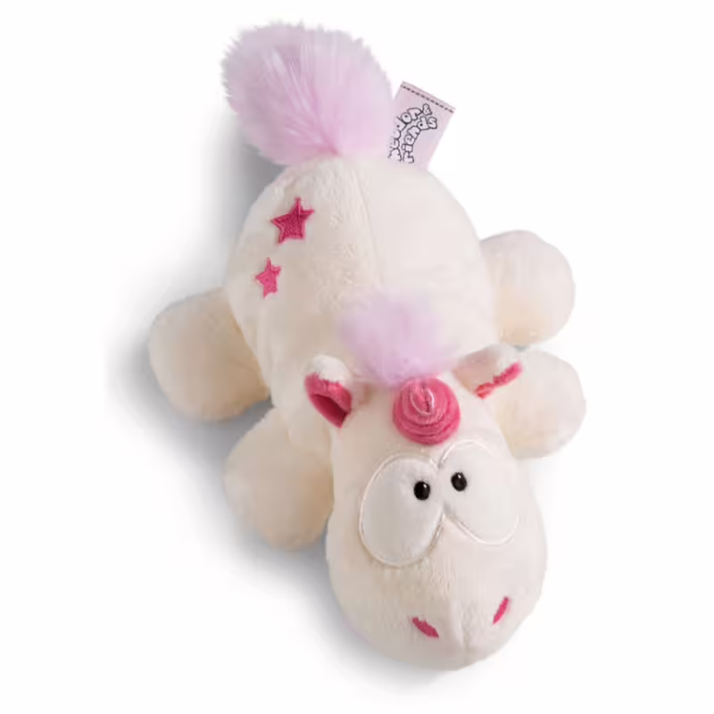 Плюшена играчка еднорогът Theodor лежаща