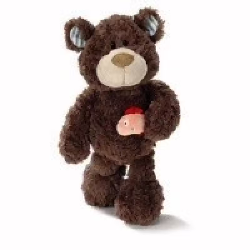 Плюшено мече със сьомга и магнит - кафяво 35 см.