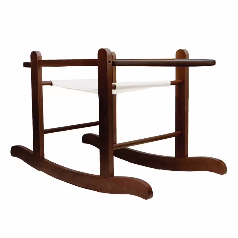 Стойка за плетено кошче за бебе, орех