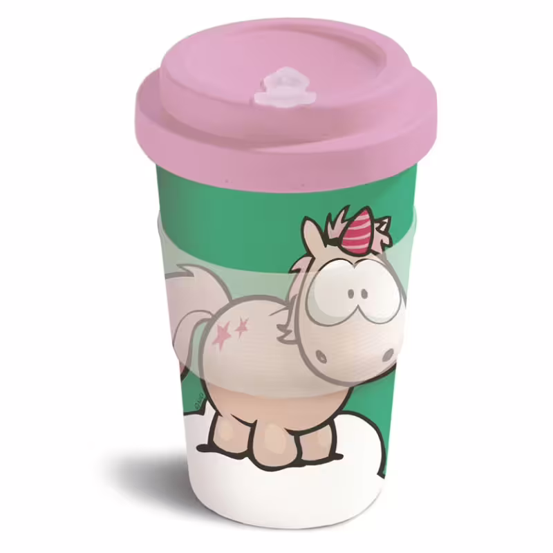 Чаша с капак Еднорогът Theodor, зелена