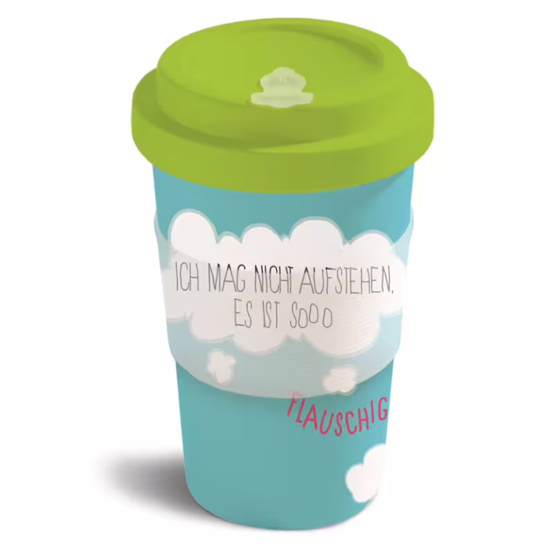 Чаша с капак Еднорогът Theodor-синя/зелена