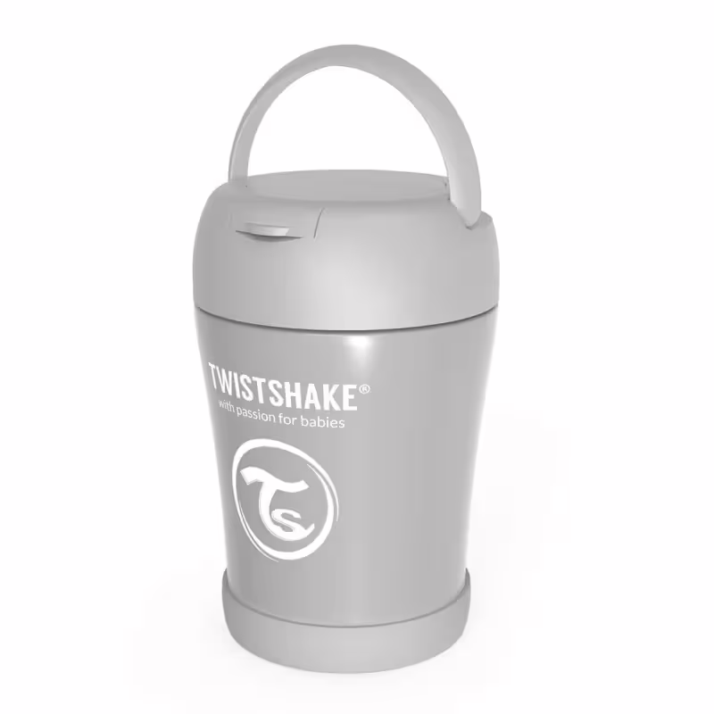 Контейнер за храна от неръждаема стомана Twistshake 6+ месеца сив