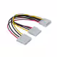 Захранващ кабел, MOLEX-F, 2xMOLEX-M, 4pin, за компютър, 0,2m, 220VAC