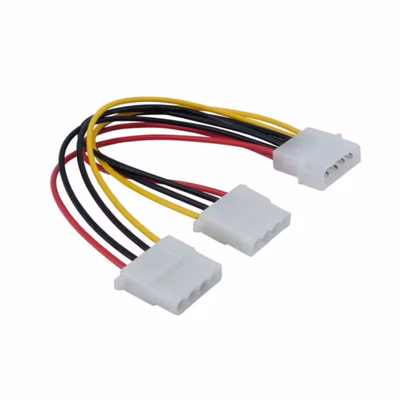 Захранващ кабел, MOLEX-F, 2xMOLEX-M, 4pin, за компютър, 0,2m, 220VAC