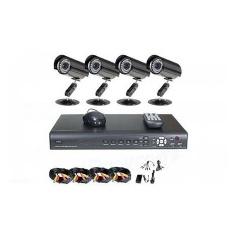 Комплект за видео наблюдение, 4 бр. камери с кабел, DVR, CCTV, USB, интернет