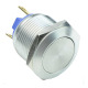 Бутон метален PBS-28B, незадържащ, сив, НО, 250VAC, 5A, Ф20mm