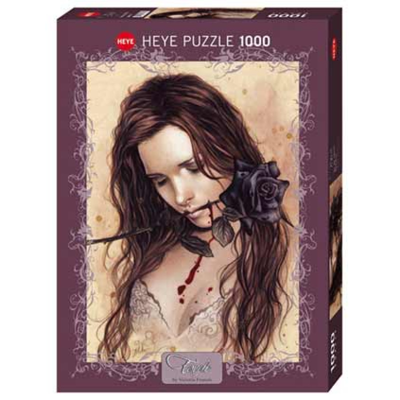 Пъзел Heye от 1000 части - Черна роза, Виктория Франсес