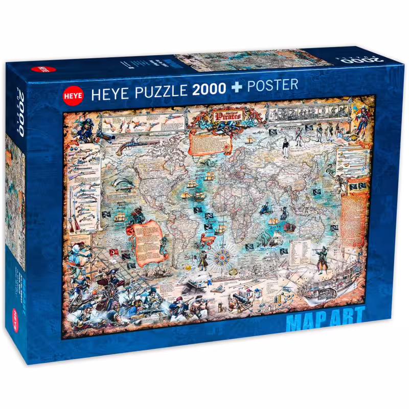 Пъзел Heye от 2000 части - Карта на пиратския свят
