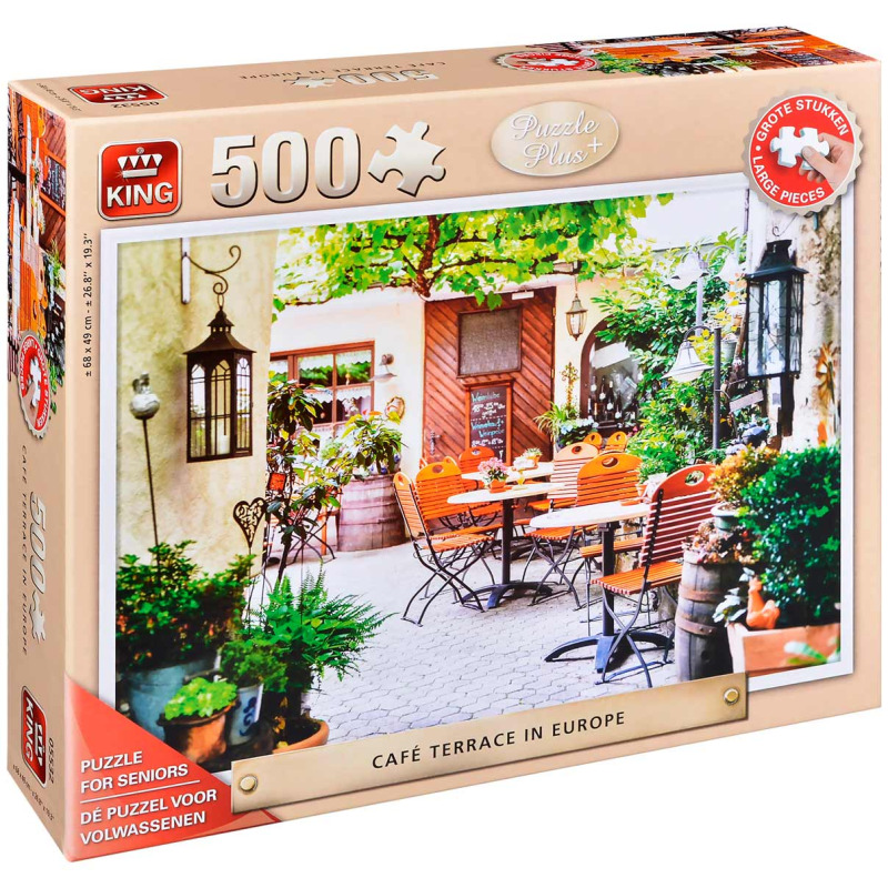 Пъзел King от 500 XXL части - Европейско кафене с тераса