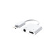 Кабел преходен за iPhone, apple lightning(м), 3,5mm STEREO JACK(ж) + apple lightning(м), 0,12m