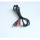 Кабел за аудио, STEREO, 3,5mm JACK(м), 2xRCA(м), черен, 3m