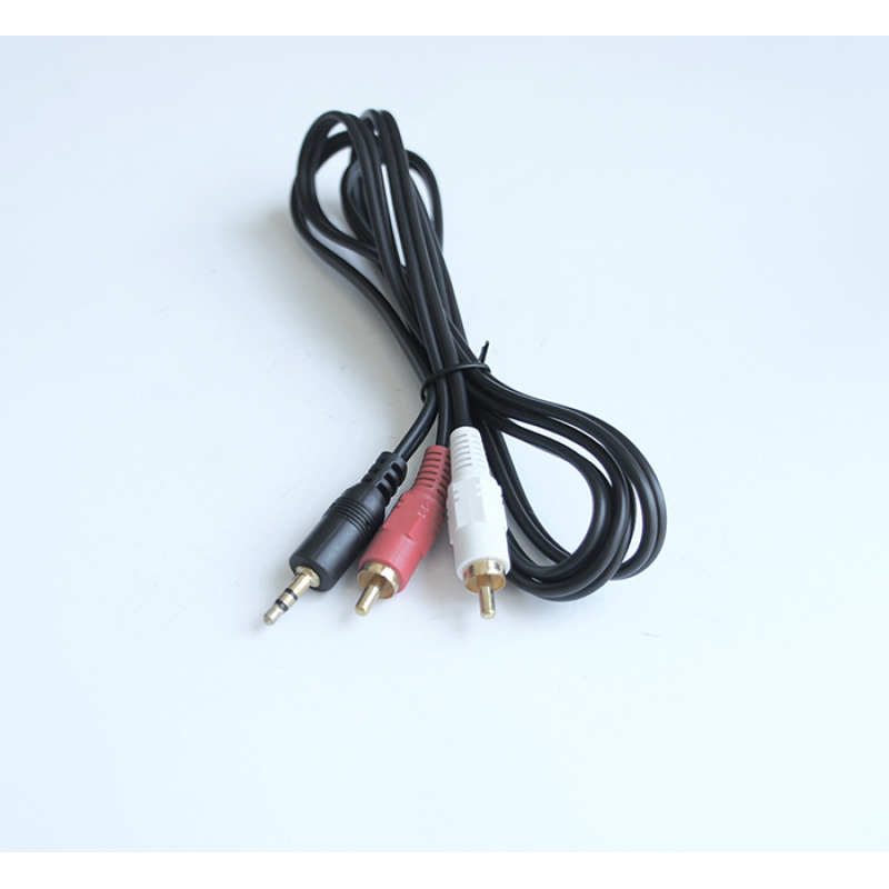 Кабел за аудио, STEREO, 3,5mm JACK(м), 2xRCA(м), черен, 3m