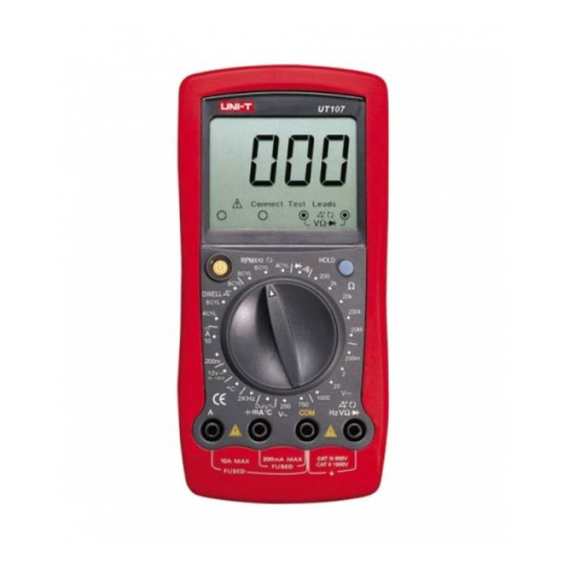 Мултицет за обороти на цилиндър UT-107 VAC, VDC, ADC, OHM, Hz, °C, RPM