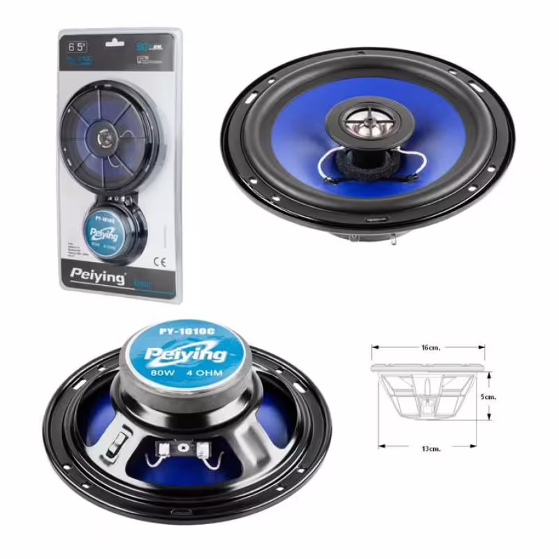 Автомобилни говорители, комплект, PY-1610C, 80W, 6,5"