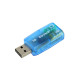 Звукова външна карта, JACK 2x3,5mm, USB, 3D Sound, 5.1