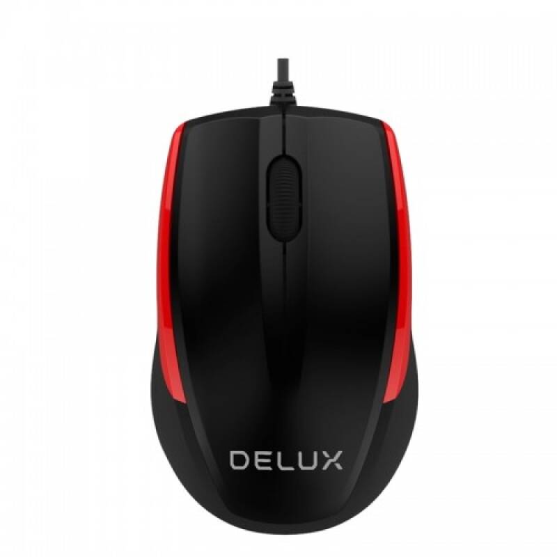 Кабелна оптична мишка Delux M321BU черно-червена