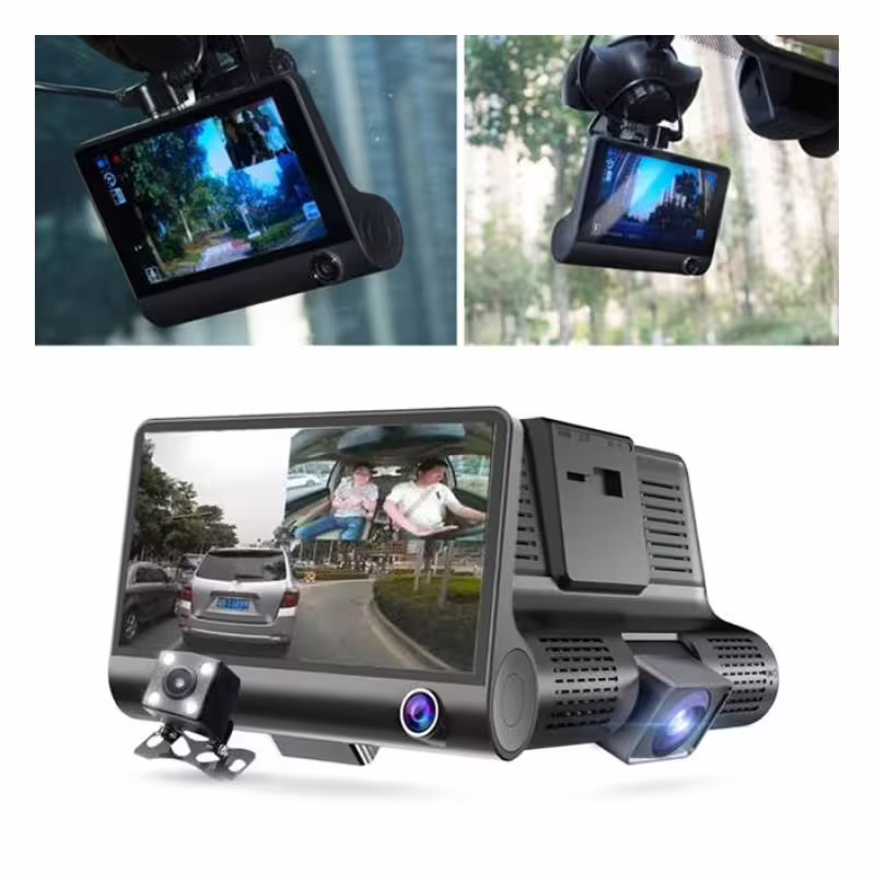 Видеорегистратор, камера, WDR FULL HD, записваща, 3 камери, екран 4", 5MPx