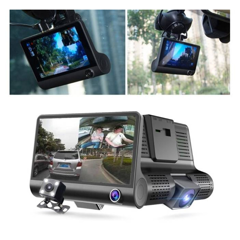 Видеорегистратор, камера, WDR FULL HD, записваща, 3 камери, екран 4", 5MPx