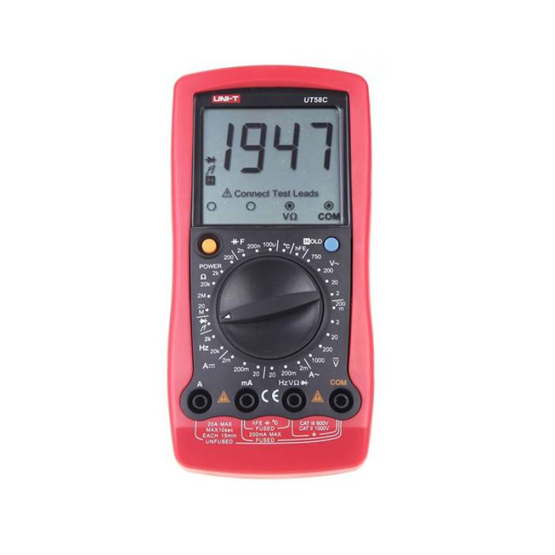 Мултицет със зумер UT-58C VAC/VDC | ADC/VDC | OHM | F | Hz | °C
