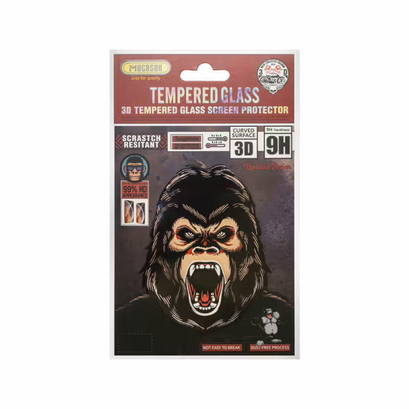 Стъклен протектор Mocoson, за iPhone 12 Pro Max, 3D, Full glue, 0.3mm, Черен - 52676