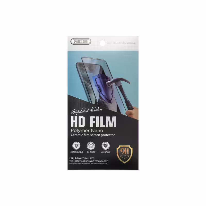 Протектор Mocoson Polymer Nano Ceramic, за iPhone X, 5D, 0.3 mm, Черен - 52594