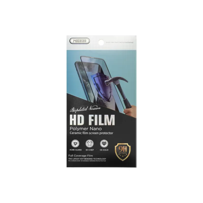 Протектор Mocoson Polymer Nano Ceramic, за iPhone X, 5D, 0.3 mm, Черен - 52594