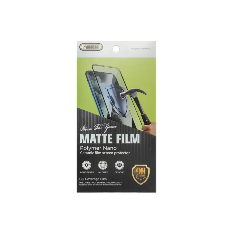 Протектор Mocoson Polymer Nano Ceramic, Мат, за iPhone XS Max, 5D, 0.3 mm, Черен - 52615