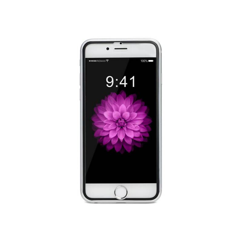 Стъклен протектор за целия дисплей, Remax Honor, за iPhone 6/6S Plus, С Метална лайстна, 0.3 mm, Черен - 52311