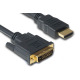 Кабел DeTech HDMI - DVI, 10m, Ферит, Черен, HQ - 18192