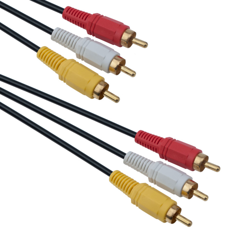 Кабел DeTech 3RCA - 3RCA, High Quality, 5m - 18120