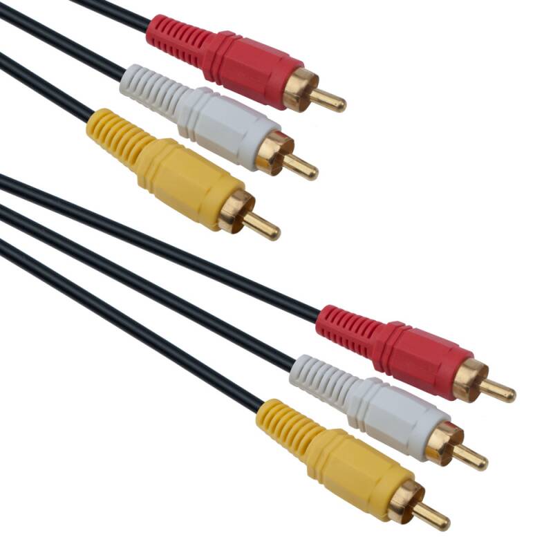 Кабел DeTech 3RCA - 3RCA, High Quality,10m - 18121