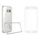 Комплект стъклен протектор със силиконови ръбове + Калъф, Remax Crystal, за Samsung Galaxy S7, Бял - 52239