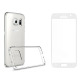 Комплект стъклен протектор със силиконови ръбове + Калъф, Remax Crystal, за Samsung Galaxy S7, Бял - 52239
