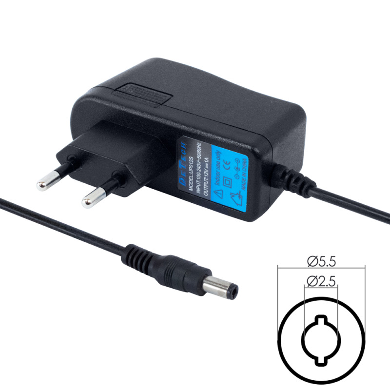 Адаптер DeTech 12V/ 1A 5.5*2.5 - 207
