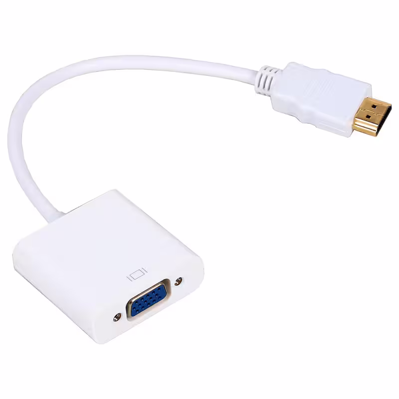 Преходник No brand, HDMI M - VGA F, 0.15м, Бял - 18153