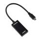 Преходник No brand, MHL (micro USB) към HDMI, 15см, Черен - 18223