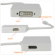 Преходник DeTech Mini DP то DVI, HDMI, VGA 10см, Бял - 18157