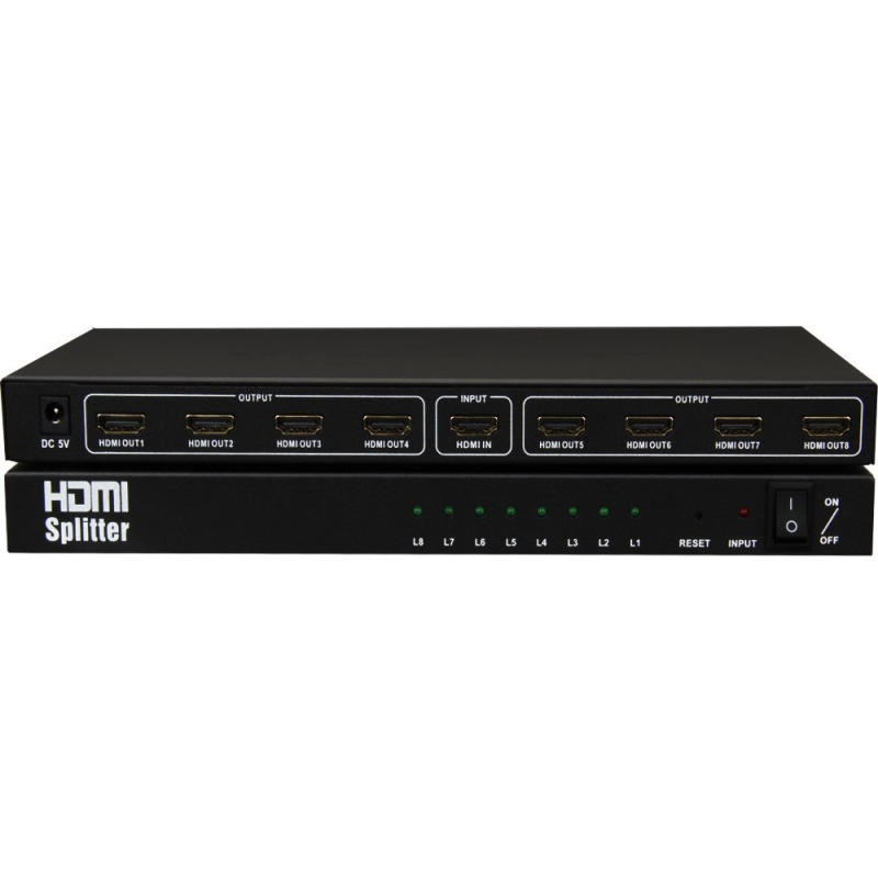 Сплитер HDMI към 8 HDMI (1.3 v),със захранване No brand- 18264