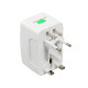 Универсален преходник - зарядно No brand, 2xUSB, 1.0A, EU/US/UK/AU към EU/US/UK/AU, 220V, Бял - 17708