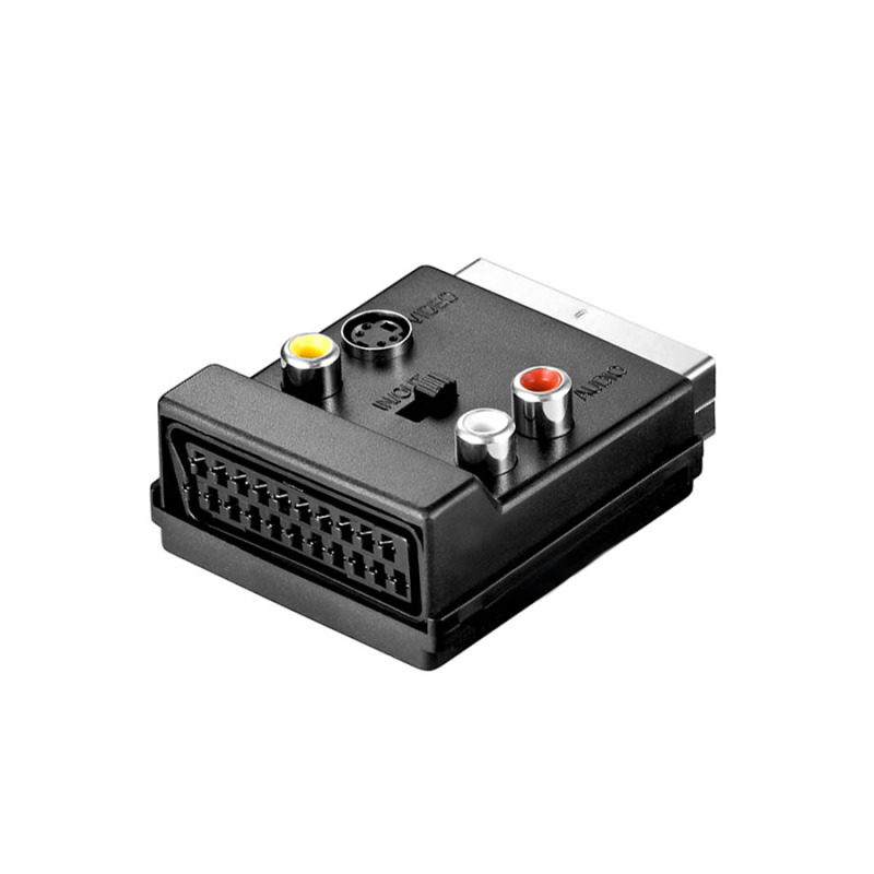 Преходник DeTech, SCART - AV, Черен - 17105