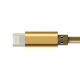 Кабел за данни, LDNIO, 2 в 1, Micro USB + Lightning (iPhone 5/6/7), С оплетка, Златист - 14490