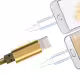 Кабел за данни, LDNIO, 2 в 1, Micro USB + Lightning (iPhone 5/6/7), С оплетка, Златист - 14490