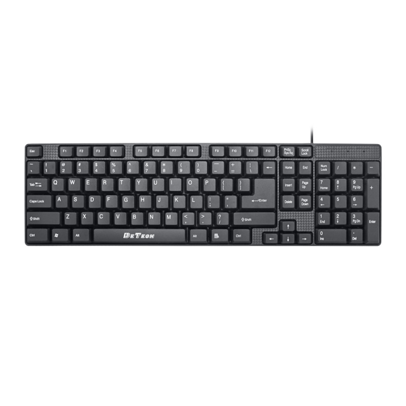Клавиатура DeTech DE6081, USB, Черен - 6081