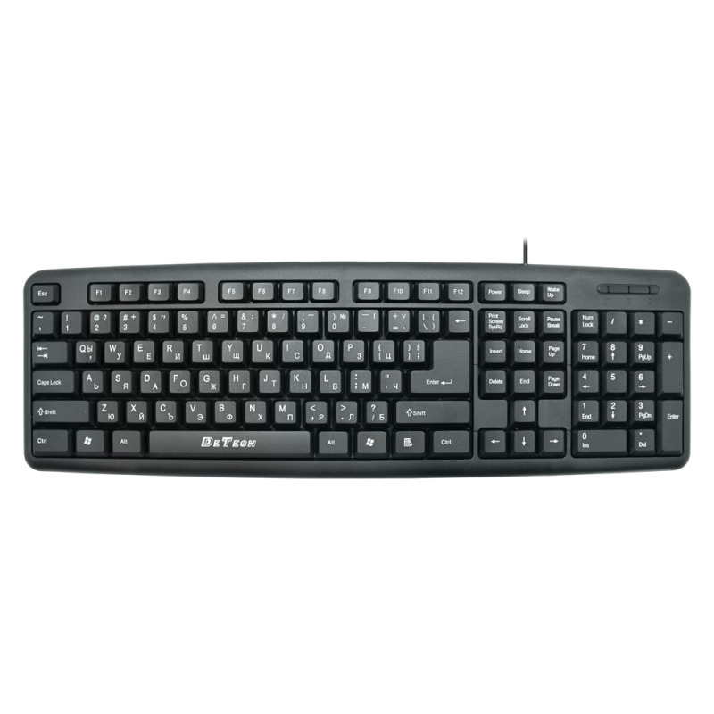 Клавиатура DeTech DE6082, USB, Кирилизирана, Черен - 6082