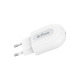 Мрежово зарядно устройство DeTech DE-28i, 5V/2.1A, 220V,1 x USB, С Lightning кабел, 1.0m, Бял - 14134
