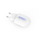 Мрежово зарядно устройство DeTech DE-28i, 5V/2.1A, 220V,1 x USB, С Lightning кабел, 1.0m, Бял - 14134