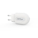 Мрежово зарядно устройство DeTech DE-28i, 5V/2.1A, 220V,1 x USB, С Lightning кабел, 1.0m, Бял - 14134